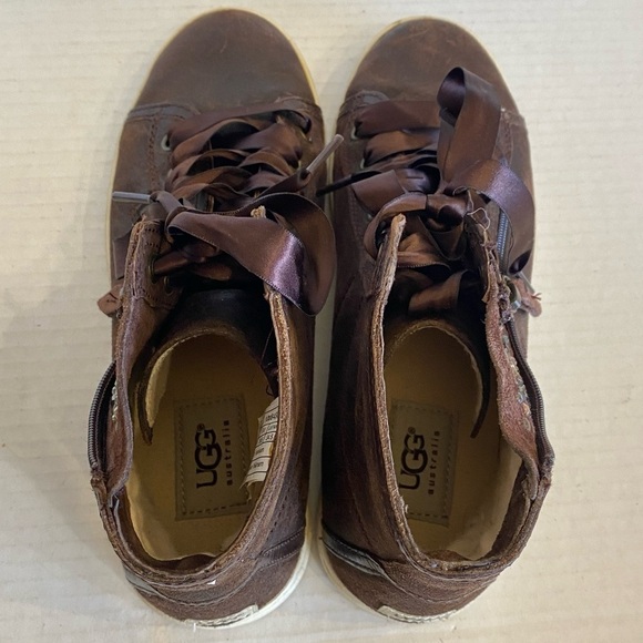 UGG Blaney Crystals Brown Leather Ankle Booties Fashion Sneakers Size 7.5 - Picture 10 of 15